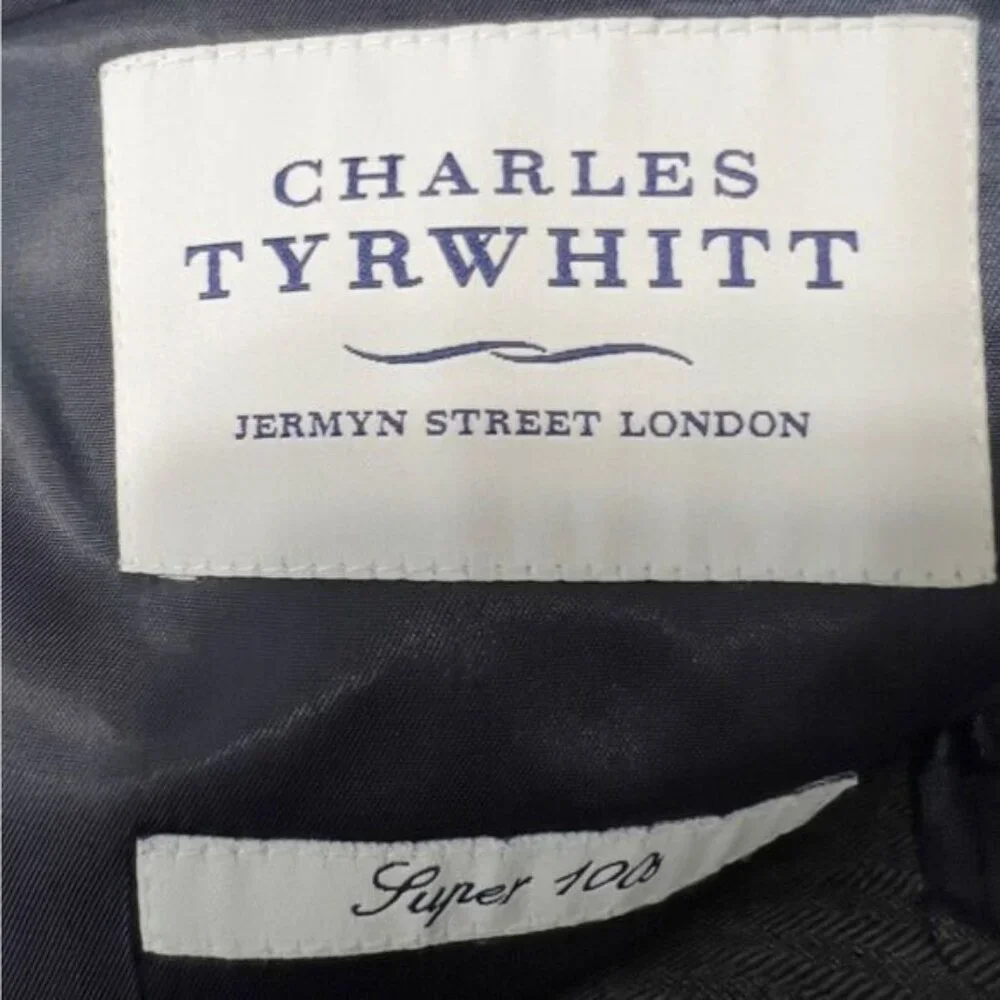 Charles Tyrwhitt Mens Blazer Sport Coat suit jacket Gray 48R office business - Picture 6 of 6